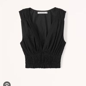 Abercrombie Linen Blend Wide Strap Top